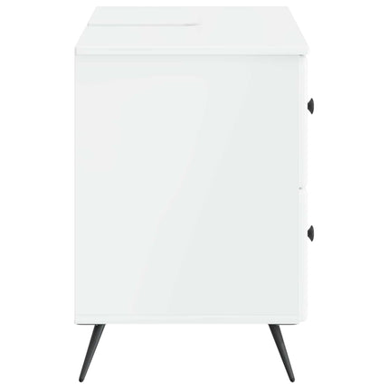 Badrumsskåp med handfat BREDA Vit högglans 82 x 41 x 59 cm