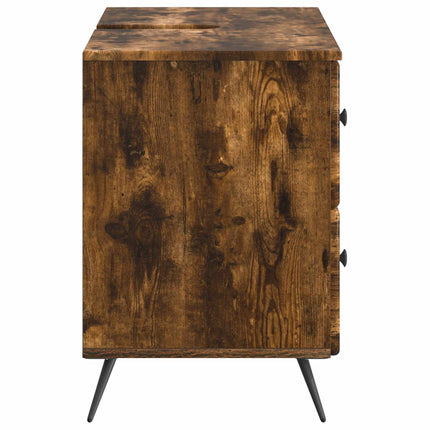 Badrumsskåp med handfat BREDA Rökt ek 82 x 41 x 59 cm