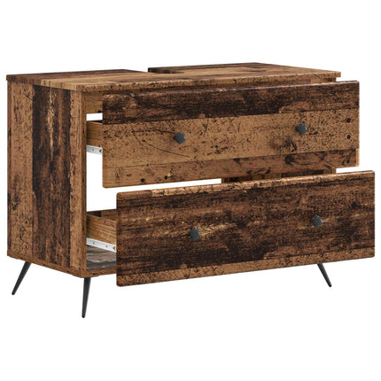 Badrumsskåp med handfat BREDA Gammalt trä 82 x 41 x 59 cm