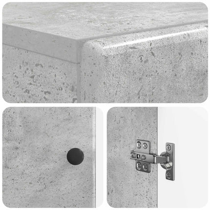 Badrumsskrubb BREDA Betonggrå 30 x 31 x 80 cm Konstruerat trä