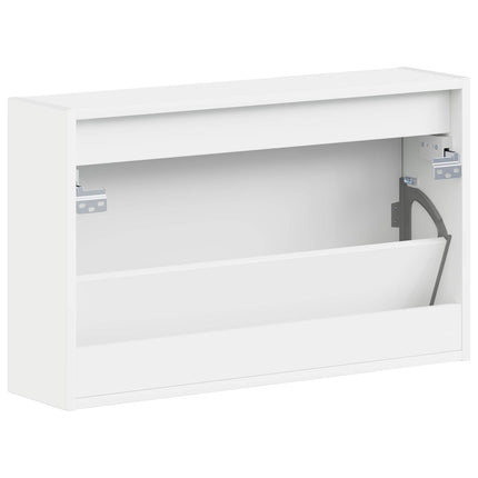 Väggmonterad skoskåp BREDA 71 x 17 x 43 cm Konstruerat trä Vit