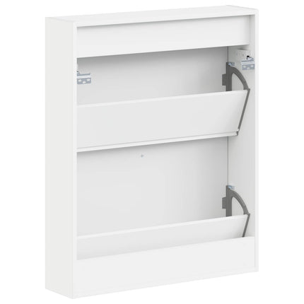 Väggmonterad skoskåp BREDA 71 x 17 x 86 cm Konstruerat trä Vit