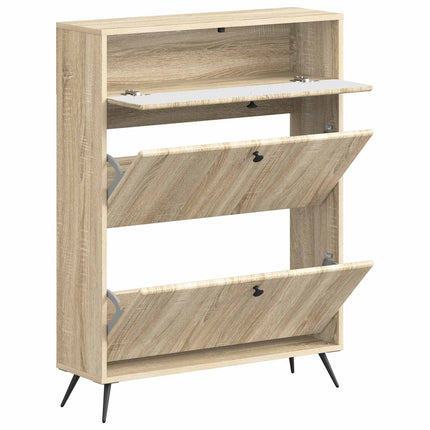 Skoskåp BREDA 78 x 24 x 103 cm Konstruerat trä Sonoma-ek