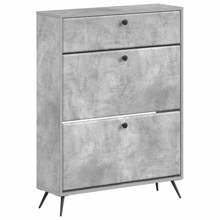 Skoskåp BREDA 78 x 24 x 103 cm Konstruerat trä Betonggrå