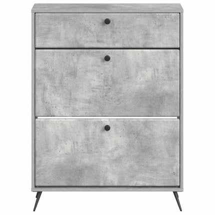 Skoskåp BREDA 78 x 24 x 103 cm Konstruerat trä Betonggrå