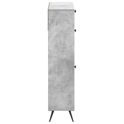 Skoskåp BREDA 78 x 24 x 103 cm Konstruerat trä Betonggrå
