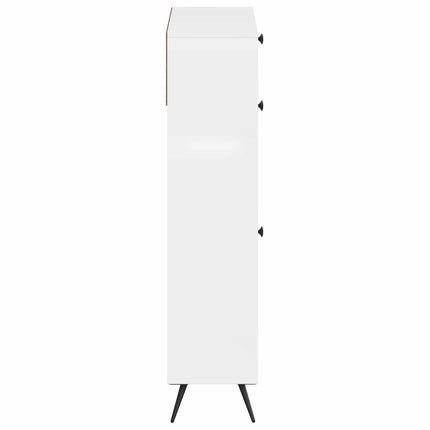Skoskåp BREDA 78 x 24 x 103 cm Konstruerat trä Vit högglans