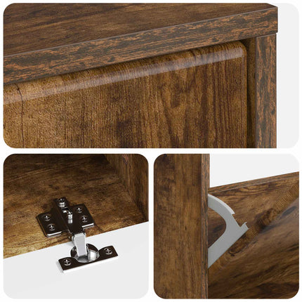 Skoskåp BREDA 78 x 24 x 103 cm Konstruerat trä Rökt ek