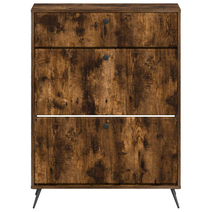 Skoskåp BREDA 78 x 24 x 103 cm Konstruerat trä Rökt ek