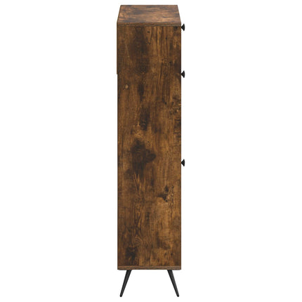 Skoskåp BREDA 78 x 24 x 103 cm Konstruerat trä Rökt ek