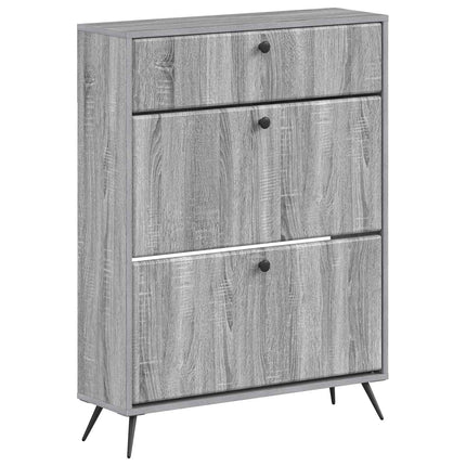 Skoskåp BREDA 78 x 24 x 103 cm Konstruerat trä Grå Sonoma