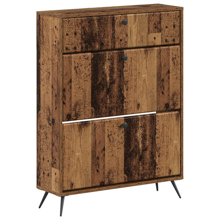 Skoskåp BREDA 78 x 24 x 103 cm Konstruerat trä Gammalt trä