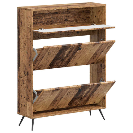 Skoskåp BREDA 78 x 24 x 103 cm Konstruerat trä Gammalt trä