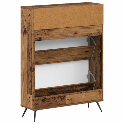 Skoskåp BREDA 78 x 24 x 103 cm Konstruerat trä Gammalt trä