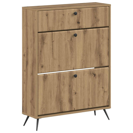 Skoskåp BREDA 78 x 24 x 103 cm Konstruerat trä Artisan-ek