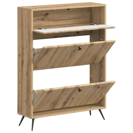 Skoskåp BREDA 78 x 24 x 103 cm Konstruerat trä Artisan-ek