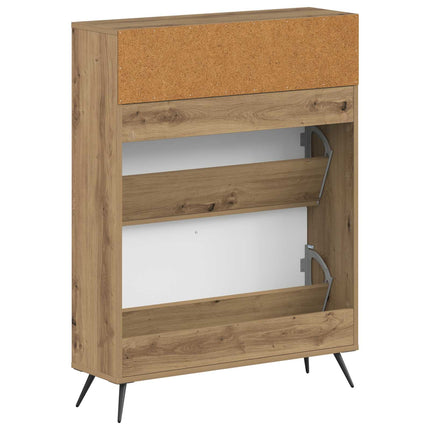 Skoskåp BREDA 78 x 24 x 103 cm Konstruerat trä Artisan-ek