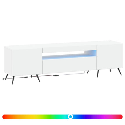 LED TV-skåp Vit Konstruerat trä