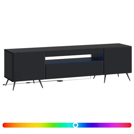 LED TV-skåp Svart Konstruerat trä