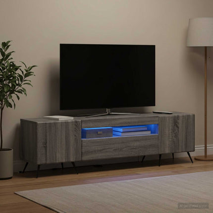 LED TV-skåp Grå Sonoma Konstruerat trä