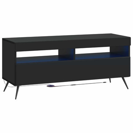 LED TV-skåp Svart Konstruerat trä