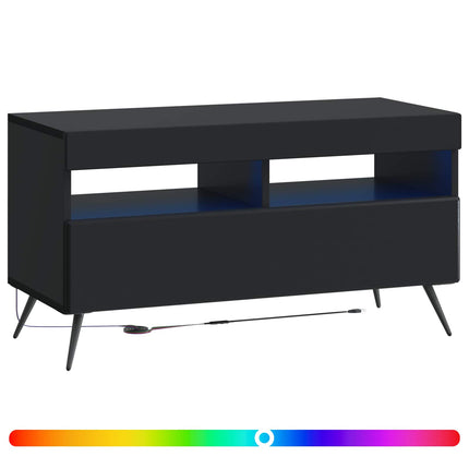 LED TV-skåp Svart Konstruerat trä