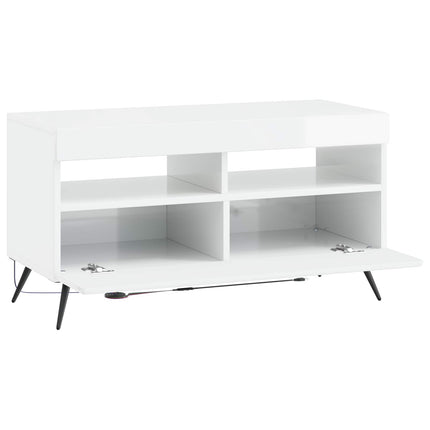 LED TV-skåp Vit högglans Konstruerat trä