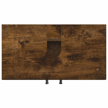 Badrumsskåp med handfat UTRECHT Rökt ek 59,5 x 31,5 x 59 cm