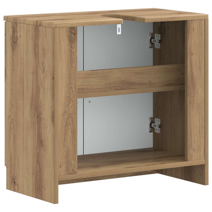 Badrumsskåp med handfat UTRECHT Artisan-ek 59,5 x 31,5 x 59 cm