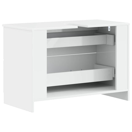 Badrumsskåp med handfat UTRECHT Vit högglans 82 x 41 x 56 cm