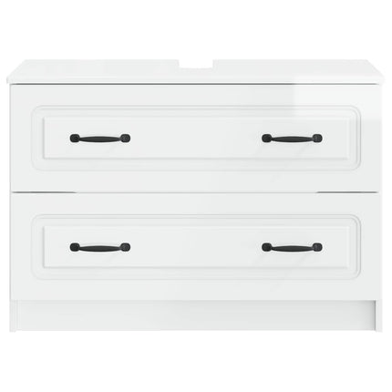 Badrumsskåp med handfat UTRECHT Vit högglans 82 x 41 x 56 cm