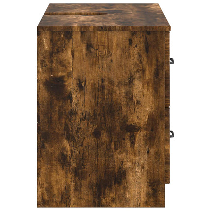 Badrumsskåp med handfat UTRECHT Rökt ek 82 x 41 x 56 cm