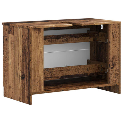 Badrumsskåp med handfat UTRECHT Gammalt trä 82 x 41 x 56 cm