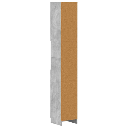 Badrumsskåp med Öppen Hylla UTRECHT Betonggrå 30 x 31 x 187 cm
