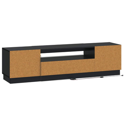 LED TV-skåp Svart Konstruerat trä