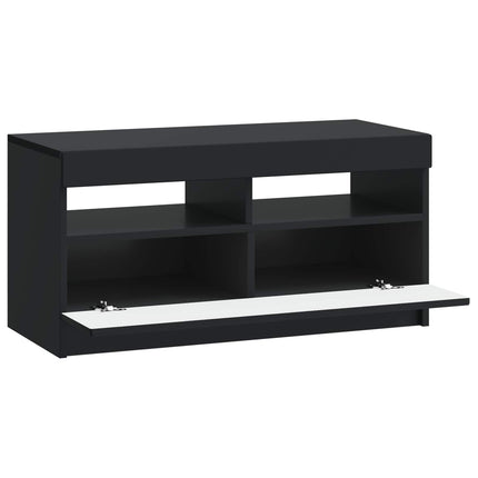 LED TV-skåp Svart Konstruerat trä