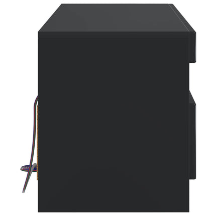 LED TV-skåp Svart Konstruerat trä