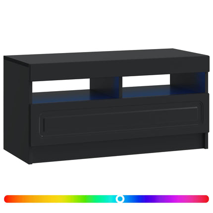 LED TV-skåp Svart Konstruerat trä