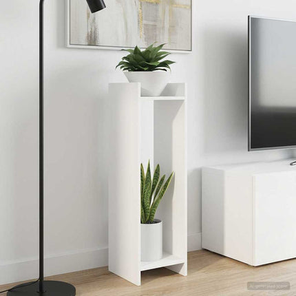 Växtställ med hylla 2 pcs Vit 30 x 30 x 100 cm Konstruerat trä