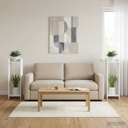 Växtställ med hylla 2 pcs Vit 30 x 30 x 100 cm Konstruerat trä