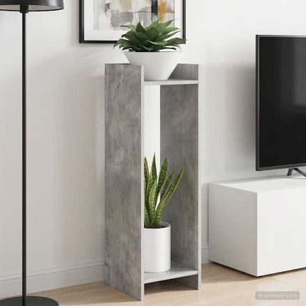 Växtställ med hylla BetongGrå 30 x 30 x 100 cm Konstruerat trä