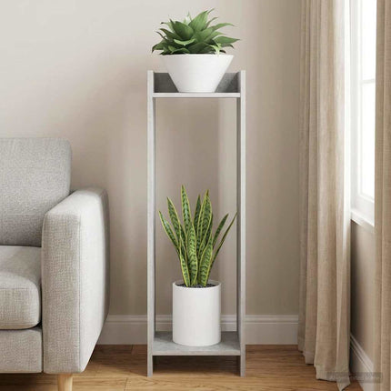 Växtställ med hylla BetongGrå 30 x 30 x 100 cm Konstruerat trä