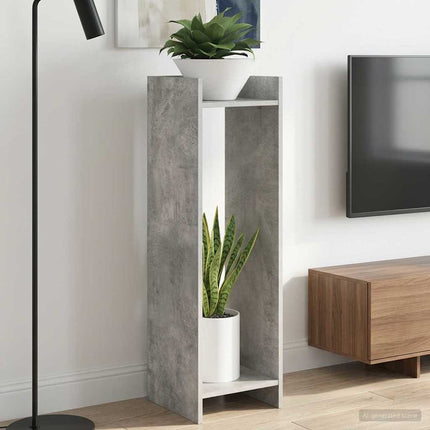 Växtställ 2 st BetongGrå 30 x 30 x 100 cm Konstruerat trä