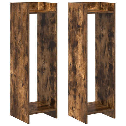 Växtställ 2 pcs Rökt Ek 30 x 30 x 100 cm Konstruerat trä