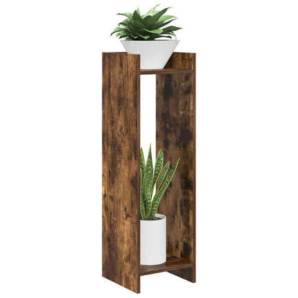 Växtställ 2 pcs Rökt Ek 30 x 30 x 100 cm Konstruerat trä