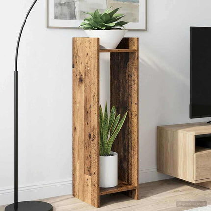 Växtställ 2 st Gammalt trä 30 x 30 x 100 cm Konstruerat trä