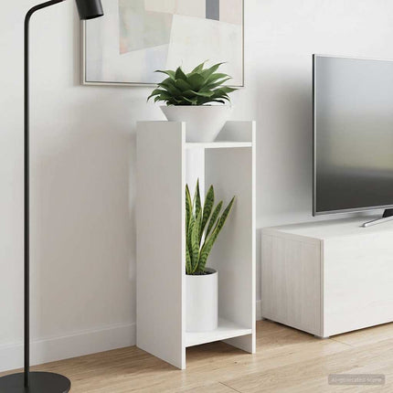 Växtställ med hylla 2 pcs Vit 30 x 30 x 80 cm Konstruerat trä