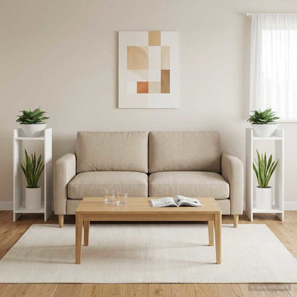 Växtställ med hylla 2 pcs Vit 30 x 30 x 80 cm Konstruerat trä
