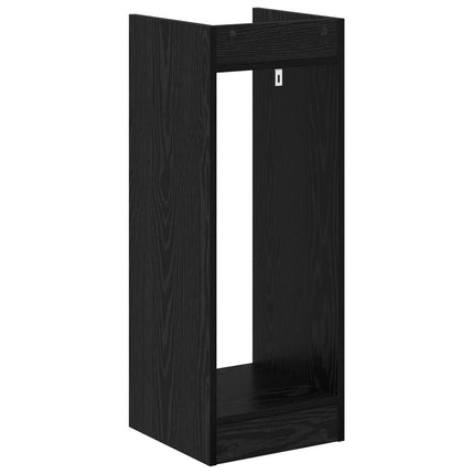 Växtställ med hylla Svart Ek 30 x 30 x 80 cm Konstruerat trä