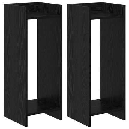 Växtställ 2 pcs Svart Ek 30 x 30 x 80 cm Konstruerat trä